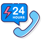 Illustrated icon of 24/7 Electrical services