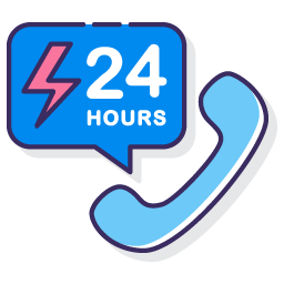 Illustrated icon of 24/7 Electrical services