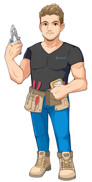 png image of Dynamic Energy Electrical Services electrician mascot